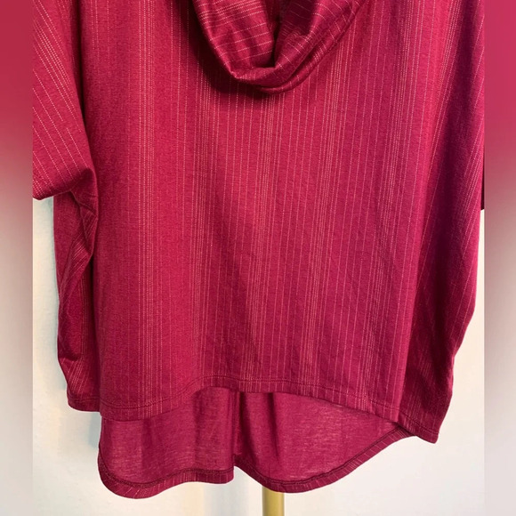 Dolman Batwing Pullover Knit Cowl Neck Pinstripe Top Shirt Cranberry Mossimo M - Picture 10 of 10